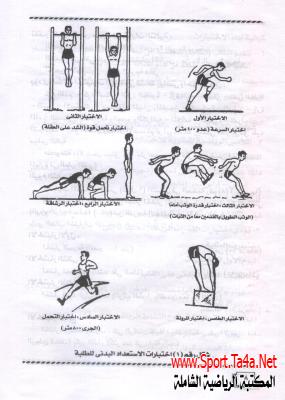نماذج لاختبارات بعض عناصر اللياقة البدنية